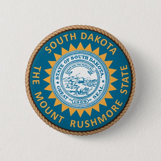 Badge Rond 5 Cm État du Dakota du Sud - Bouton de phoque du drapea (Devant)