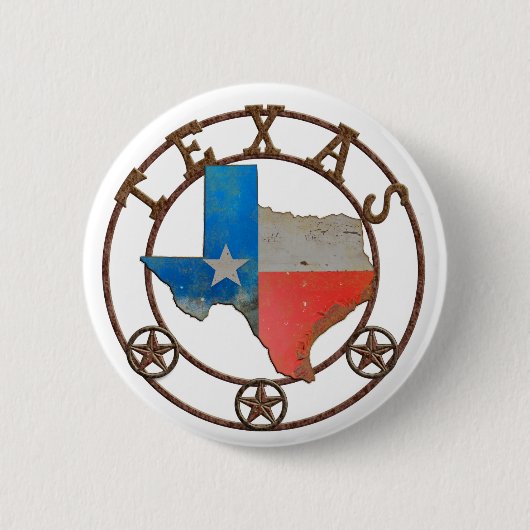 Badge Rond 5 Cm État du Texas Fer forgé (Devant)
