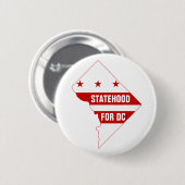 Badge Rond 5 Cm Etat pour Washington DC avec carte (Devant & derrière)