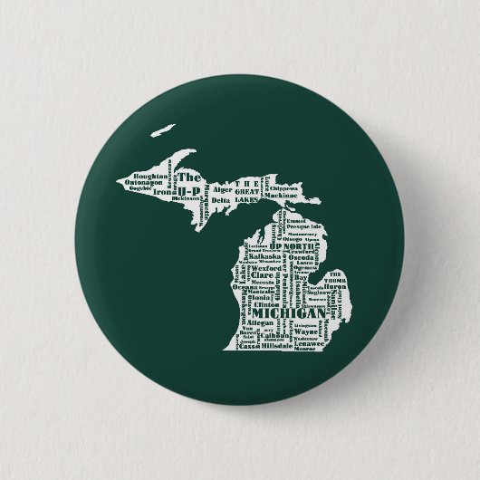 Badge Rond 5 Cm État vert des villes du Michigan (Devant)