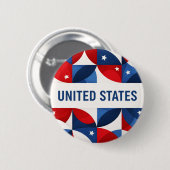 Badge Rond 5 Cm États-Unis (Devant & derrière)