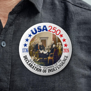 Badge Rond 5 Cm États-Unis 250 - 1776-2026 - Déclaration d'indépen