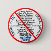 Badge Rond 5 Cm États-Unis d'extrême gauche démocratique (Devant)
