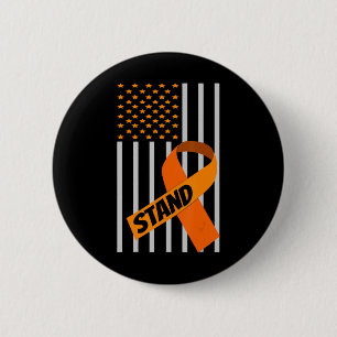 Badge Rond 5 Cm États-Unis Drapeau Rubon Leucémie Sensibilisation 