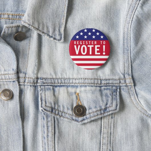 Badge Rond 5 Cm États-Unis Inscrivez-vous pour voter (En situation)