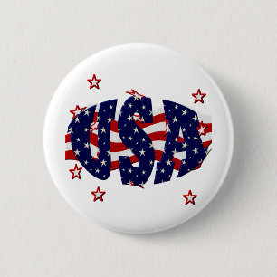 Badge Rond 5 Cm Etats-Unis-Patriotique