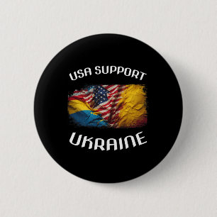 Badge Rond 5 Cm États-Unis Soutien Ukraine Position États-Unis Ukr