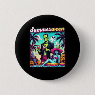 Badge Rond 5 Cm Été Halloween Zombie Frankenstein Bo