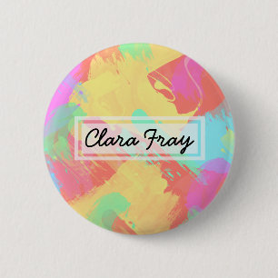 Badge Rond 5 Cm Été jaune menthe orange corail rose