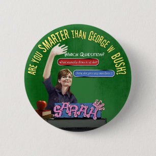 Badge Rond 5 Cm Êtes-vous plus futés que Bush ?
