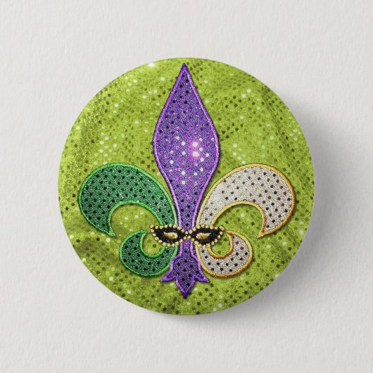 Badge Rond 5 Cm Étincelle de bijou de Fleur De Lis la (Devant)