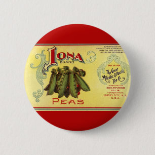 Badge Rond 5 Cm Étiquette de canette de légumes vintage, petits po
