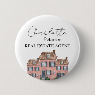 Badge Rond 5 Cm Étiquette de nom de maison de courtage immobilier
