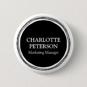 Badge Rond 5 Cm Étiquette de nom de personnel de bureau profession