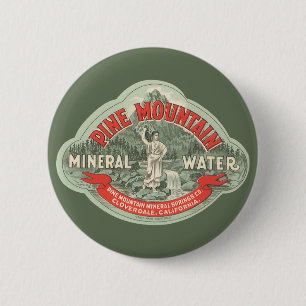 Badge Rond 5 Cm Étiquette de produit vintage, eau minérale de Pine