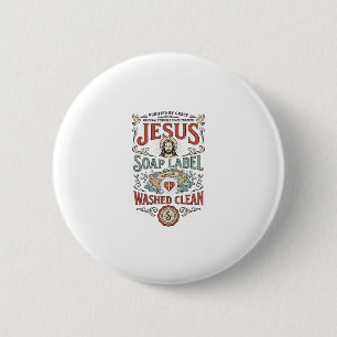 Badge Rond 5 Cm Étiquette de savon Jésus Lavé Propre Savon Jésus L