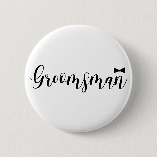 Badge Rond 5 Cm Étiquette Groomsman, Mariage, Bachelor Name (Devant)