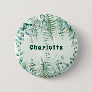 Badge Rond 5 Cm étiquette nominative de forêt de bois de eucalyptu