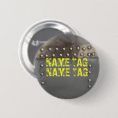 BADGE ROND 5 CM ÉTIQUETTE NOMMÉE DE RIVITING (Devant & derrière)