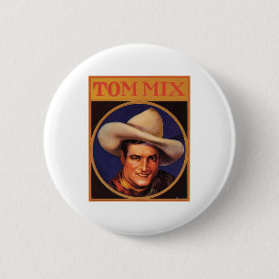 Badge Rond 5 Cm Étiquette vintage de cigare de cowboy de Tom Mix