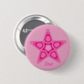 Badge Rond 5 Cm Étoile assez rose (Devant & derrière)