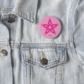 Badge Rond 5 Cm Étoile assez rose (En situation)