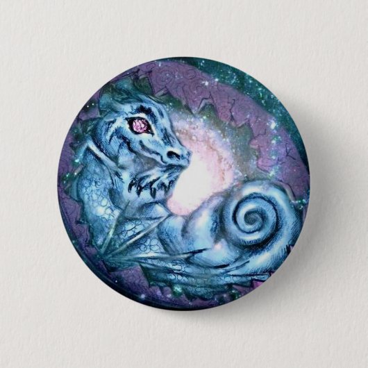 Badge Rond 5 Cm Étoile bleue de dragon (Devant)