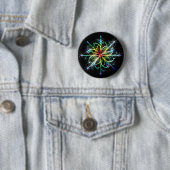 Badge Rond 5 Cm Étoile de couleur rétro (En situation)