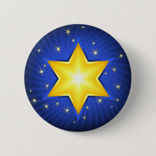 Badge Rond 5 Cm Étoile de David