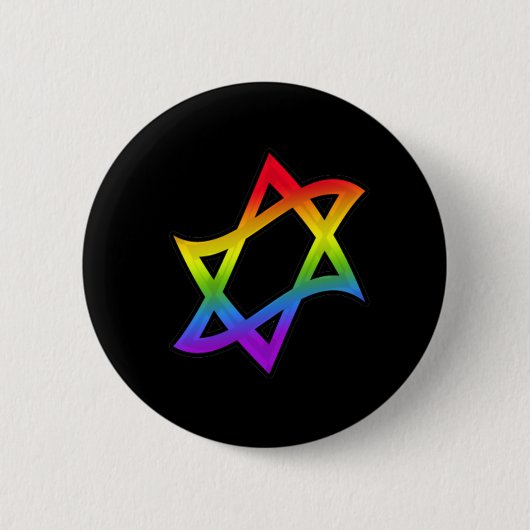 Badge Rond 5 Cm Étoile de David (Devant)