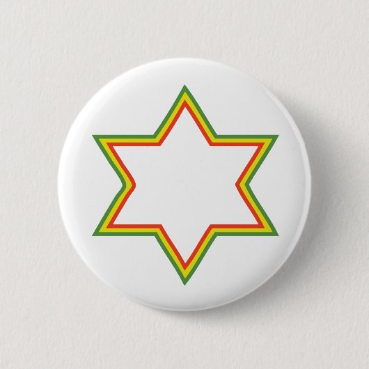 Badge Rond 5 Cm Étoile de David de Rasta (Devant)