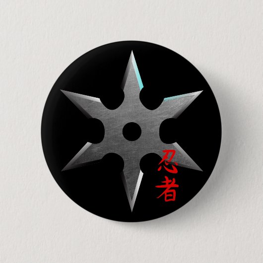 Badge Rond 5 Cm Étoile de lancement de Ninja (Devant)