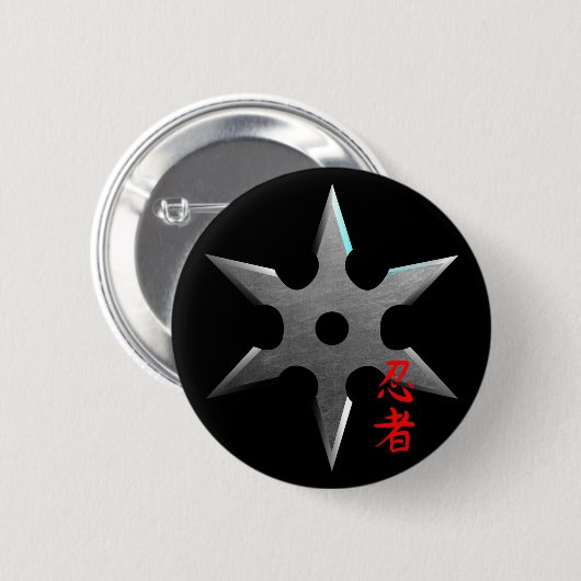 Badge Rond 5 Cm Étoile de lancement de Ninja (Devant & derrière)