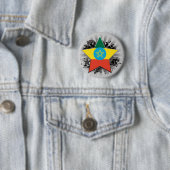 Badge Rond 5 Cm Étoile de l'Ethiopie (En situation)