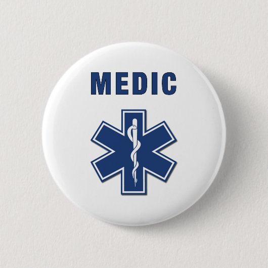 Badge Rond 5 Cm Étoile de médecin de la vie (Devant)