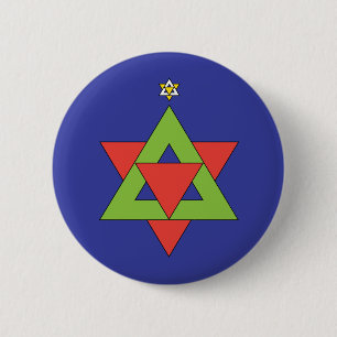 Badge Rond 5 Cm Étoile de Noël de David