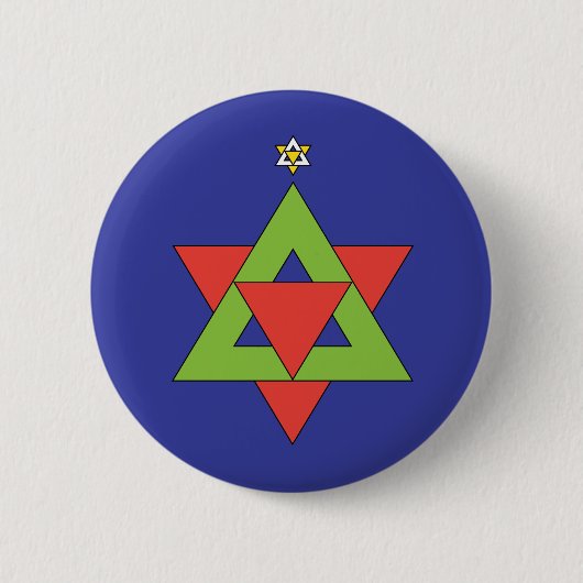 Badge Rond 5 Cm Étoile de Noël de David (Devant)