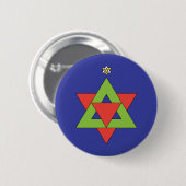 Badge Rond 5 Cm Étoile de Noël de David (Devant & derrière)