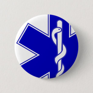 Badge Rond 5 Cm Étoile de Pin excentré de médecin de la vie