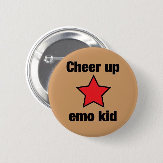 Badge Rond 5 Cm Étoile d'Emo (Devant & derrière)