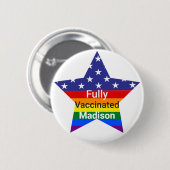 Badge Rond 5 Cm Étoile entièrement vaccinée (Devant & derrière)