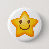 Badge Rond 5 Cm Étoile heureuse Emoji (Devant)