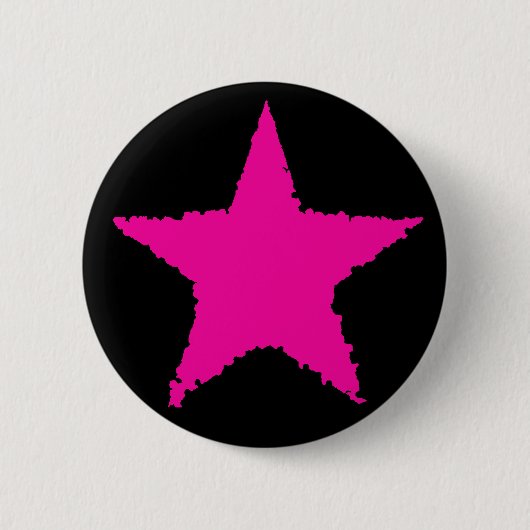 Badge Rond 5 Cm étoile rose chaude (Devant)