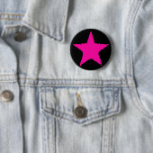 Badge Rond 5 Cm étoile rose chaude (En situation)