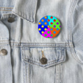 Badge Rond 5 Cm Étoiles de bonbons psychédéliques (En situation)