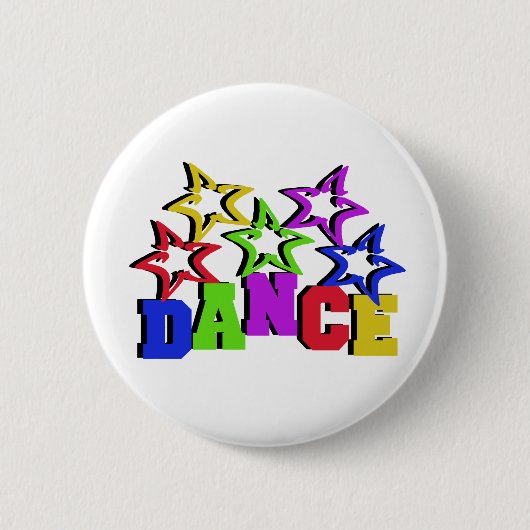 Badge Rond 5 Cm Étoiles de danse (Devant)