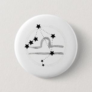 Badge Rond 5 Cm Étoiles de la constellation de zodiac noir et arge