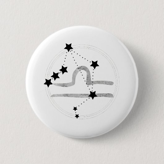 Badge Rond 5 Cm Étoiles de la constellation de zodiac noir et arge (Devant)