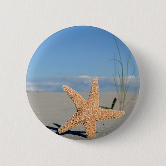 Badge Rond 5 Cm Étoiles de mer sur la plage (Devant)