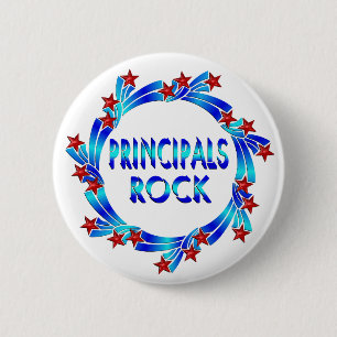 Badge Rond 5 Cm Étoiles de rouge de roche de principaux